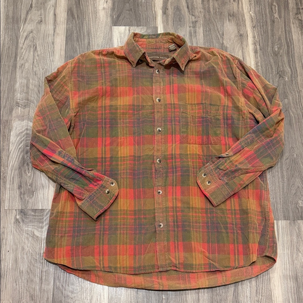 🍁 Woodland Trail Rustic Plaid Corduroy Shirt